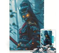 Puzzle 1000 pièces pour Adolescents, Guerrier samouraï Cyberpunk, Jouet à Monter soi-même, améliore la mémoire, avec des pièces de Formes aléatoires entièrement emboîtables 38x52cm