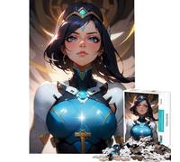 Puzzle 1000 pièces pour Adolescents Guerrière en Armure Bleue Jeu addictif pour développer la Patience Casse-tête Décoration Parfaite (Dimensions 38x26cm)