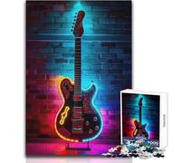 Puzzle 1000 pièces pour Adolescents, Guitare à rainures Lumineuses, Jeu de défi Unique, découpe de précision, Jouet éducatif, Dimensions : 50x75cm