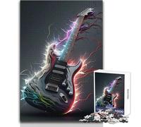 Puzzle 1000 pièces pour Adolescents - Guitare électrique - Casse-tête - Jeu Familial - Décoration intérieure - Jouet Anti-Stress - Dimensions:50x75cm
