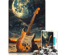 Puzzle 1000 pièces pour Adolescents Guitare sur la Lune 1000 pièces pour Adultes et Adolescents, Cadeau d'anniversaire, Cadeaux pour et 14 Ans 50x75cm