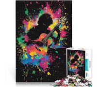 Puzzle 1000 pièces pour Adolescents Guitariste dans Splatter Réduction du Stress intéressante Idées Cadeaux 38x26cm