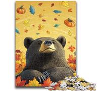 Puzzle 1000 pièces pour Adolescents Halloween Ours Brun Jeux de détente Jeu éducatif pour Anniversaire, Noël à partir de 14 Ans 26x38cm