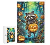 Puzzle 1000 pièces pour adolescents Halloween Raccoon dans la forêt -1 puzzle pour adultes Jeu de réflexion Analyse et Logique 1000 pièces