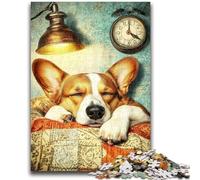 Puzzle 1000 pièces pour Adolescents Happy Corgi Jouet éducatif intellectuel décompressant Décoration Parfaite 26x38cm