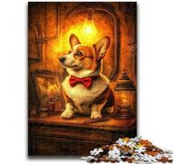 Puzzle 1000 pièces pour Adolescents Happy Corgi pour Les 14 Ans et Plus, Jeu de Quiz Amusant à la Maison, Cadeau d'anniversaire, Cadeaux de Voyage 26x38cm
