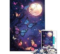 Puzzle 1000 pièces pour Adolescents Havre de Papillons au Clair de Lune défi éducatif Anti-Stress Jouet éducatif adapté aux 14 Ans et Plus (38x52cm)
