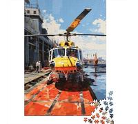 Puzzle 1000 Pièces pour Adolescents Helicopter on Aircraft Carrier Puzzle Amusant Et Humoristique pour Adolescents, Idéal comme Cadeau d'anniversaire, De Noël Ou Autre 52x38cm/1000pcs
