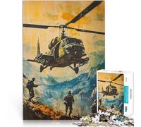Puzzle 1000 pièces pour Adolescents Hélicoptère Militaire Jeux éducatifs Décoration d'intérieur Bon Cadeau 75x50cm