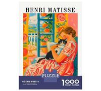 Puzzle 1000 Pièces pour Adolescents Henri Matisse Style Woman with Cat Puzzles pour Adultes - Améliore La Mémoire - Défi Éducatif - Cadeau d'anniversaire Unique 52x38cm/1000pcs