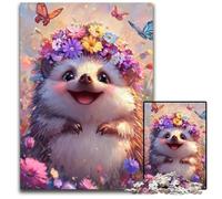 Puzzle 1000 pièces pour Adolescents, Hérisson Heureux, en Carton, Jeux, Jouets, Cadeau, pour renforcer l'amour Entre Couples, à partir de 14 Ans, 26x38cm