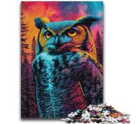 Puzzle 1000 pièces pour Adolescents, Hibou coloré, 1000 pièces, Jouets éducatifs, Jeux familiaux, Anniversaires et Cadeaux Uniques (50x75cm)