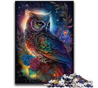Puzzle 1000 pièces pour Adolescents, Hibou coloré, à partir de 14 Ans, Jeu de réflexion, pour Adultes et Adolescents, 50x75cm