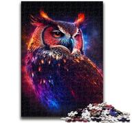 Puzzle 1000 pièces pour Adolescents, Hibou étoilé, Jeu de Quiz Amusant à la Maison, Cadeau d'anniversaire, Cadeau de Voyage, 26x38cm