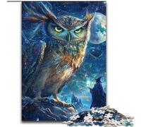 Puzzle 1000 pièces pour Adolescents, Hibou la Nuit, à partir de 14 Ans, Jeux éducatifs, Bricolage, Illustration, Cadeau (Taille 26x38cm)