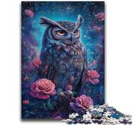 Puzzle 1000 pièces pour Adolescents, Hibou Rose, Jouet éducatif et décompressant, décoration Parfaite, 26x38cm
