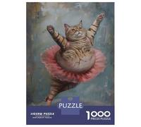 Puzzle 1000 Pièces pour Adolescents Hilarious Fat Ballet Cat Puzzles pour Adolescents, Casse-tête, Jeu D'assemblage De Motifs, Cadeau d'anniversaire Unique 38x26cm/1000pcs