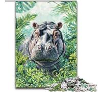 Puzzle 1000 pièces pour Adolescents Hippo de la Jungle, Jeux, Jouets, Cadeaux d'anniversaire Uniques pour Les Enfants de 14 Ans et Plus (Taille 26x38cm)