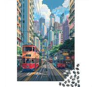 Puzzle 1000 Pièces pour Adolescents Hong Kong Tramway Ride-1 Puzzles pour Adultes pour S'amuser en Famille Stimule Le Cerveau Jeu Au Design Élégant 70x50cm/1000pcs
