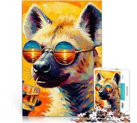 Puzzle 1000 pièces pour Adolescents Hyène avec des Lunettes de Soleil Impossible avec des pièces de Formes aléatoires entièrement imbriquées 52x38cm