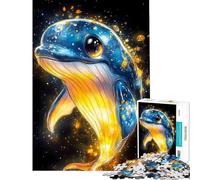 Puzzle 1000 pièces pour Adolescents Illustration de Baleine Mignonne Animal Stimulant l'activité cérébrale décoration Murale Jouet adapté aux Personnes de 14 Ans et Plus (50x75cm)