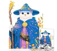 Puzzle 1000 pièces pour Adolescents Illustration de Chat Magicien Jouet Anti-Stress pour des Jeux Amusants et stimulants Dimensions 38x52cm