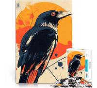 Puzzle 1000 pièces pour Adolescents Illustration de Corbeau Défi Difficile pour soulager Le Stress décoration Murale 52x38cm
