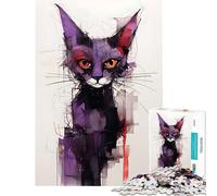 Puzzle 1000 pièces pour Adolescents Illustration de Grumpy Cat Jouet addictif pour cultiver la Patience Jeu Pratique Anti-Stress Cadeau d'anniversaire (Taille 50x75cm)