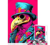 Puzzle 1000 pièces pour Adolescents Illustration de médecin de la peste et de Fleurs Jeu Anti-Stress pour des Jeux Amusants et stimulants Dimensions 38x26cm