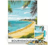 Puzzle 1000 pièces pour Adolescents,Illustration de Plage de Bournemouth,Assemblage sans Couture,Jeu de réflexion,Cadeau,Temps de détente,Divertissement,Noël,Loisirs artistiques (50x75cm)