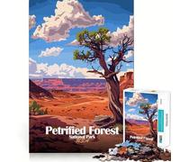 Puzzle 1000 pièces pour Adolescents,Illustration du Parc National de la forêt pétrifiée,découpe précise,Jeu de logique Amusant et Calme,décoration de Noël,Cadeau (38x26cm)
