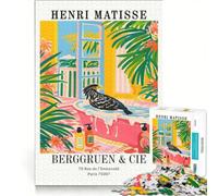 Puzzle 1000 pièces pour Adolescents inspiré de l'œuvre d'Henri Matisse L'oiseau dans la Baignoire Jeu Relaxant activité Amusante à la Maison pour Les passionnés de Jeux vidéo 50x75cm
