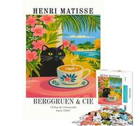 Puzzle 1000 pièces pour Adolescents inspiré d'Henri Matisse représentant Un Chat et Un café Idéal pour Un Anniversaire ou Noël Améliore la mémoire Jeu Impossible Convient aux Personnes de 14 Ans