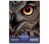 Puzzle 1000 Pièces pour Adolescents Intense Owl Eye Close-Up Puzzles pour Adultes, Jouet, Décoration Murale, Art Mural, Idéal comme Cadeau pour Toute La Famille 70x50cm/1000pcs