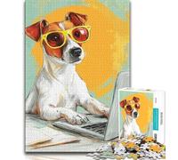 Puzzle 1000 pièces pour Adolescents Jack Russell Terrier Puzzles pour Adolescents Jeu Stimulant Cadeaux pour est idéal comme Cadeau pour Toute la Famille 38x26cm