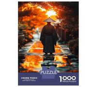 Puzzle 1000 Pièces Pour Adolescents Japanese Monk in Golden Sunset Reflection Casse-têtes Pour Adolescents Analyse Et Logique Entraînez Votre Cerveau Et Votre Dextérité Jeu De Défi Unique 38x26cm/1000
