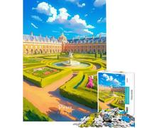 Puzzle 1000 pièces pour Adolescents Jardins de Versailles Jeu éducatif Jeu Pratique Cadeau d'anniversaire Cadeau de Père Noël Secret (Taille 38x52cm)