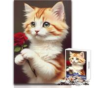 Puzzle 1000 pièces pour Adolescents « Je Te miaule » - Jeu pour Amoureux des Chats au Design élégant pour Un Anniversaire - Dimensions : 38x26cm