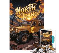 Puzzle 1000 pièces pour Adolescents Jeep du Nord de l'Idaho Puzzle à Monter soi-même Décoration Murale Cadeau Unique pour Anniversaire et Noël (Dimensions 50x75cm)