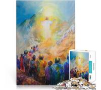 Puzzle 1000 pièces pour Adolescents Jésus ascensionnant Entraînez Votre Cerveau et Vos Mains Renforcer l'amour Entre Les Couples 50x70cm
