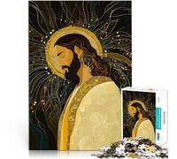 Puzzle 1000 pièces pour Adolescents Jésus avec Une auréole dorée Loisirs en Famille Décoration d'intérieur et Cadeaux Uniques 52x38cm