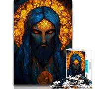 Puzzle 1000 pièces pour Adolescents, Jésus doré, 1000 pièces, Jouet éducatif Anti-Stress, Cadeau pour Amis et Famille (Taille 75x50cm)