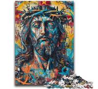 Puzzle 1000 pièces pour Adolescents Jésus Graffiti Design Dynamique et Unique Expérience de Puzzle relaxante et stimulante 26x38cm