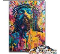 Puzzle 1000 pièces pour Adolescents, Jésus Graffiti, pour Jeu éducatif, Jouet, décoration d'intérieur Unique et Cadeaux (Taille 26x38cm)