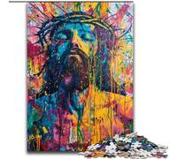 Puzzle 1000 pièces pour Adolescents, Jésus Graffiti, pour Jeu éducatif, Jouet, décoration d'intérieur Unique et Cadeaux (Taille 50x75cm)