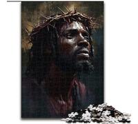 Puzzle 1000 pièces pour Adolescents Jésus Noir, Jouets éducatifs, Jeux Anti-Stress, Superbes Cadeaux et Jouets (Taille 50x75cm)