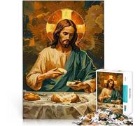 Puzzle 1000 pièces pour Adolescents Jésus rompt Le Pain Réduction du Stress intéressante Car C'est Un pour Toute la Famille 38x26cm