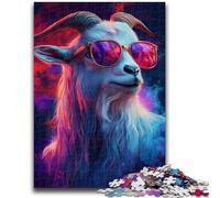 Puzzle 1000 pièces pour Adolescents, Jeu de Famille de chèvres, Anti-Stress, défi Difficile, Cadeaux du Père Noël Secret, 50x75cm