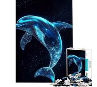Puzzle 1000 pièces pour Adolescents Jeu de réflexion algorithmique sur Le thème des Dauphins cosmiques Jeu éducatif et Casse-tête pour Toute la Famille Cadeau d'anniversaire (Taille 38x26cm)