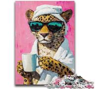 Puzzle 1000 pièces pour Adolescents, Jeu de réflexion léopard, décoration Murale, Cadeaux d'anniversaire et de Noël Uniques, 38x26cm
